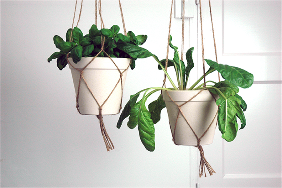 Hängetöpfe, 2er Set in der Farbe coconut white