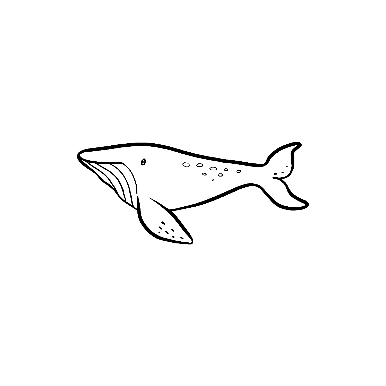 Abdruck Stempel Buckelwal (outlines), 12 mm