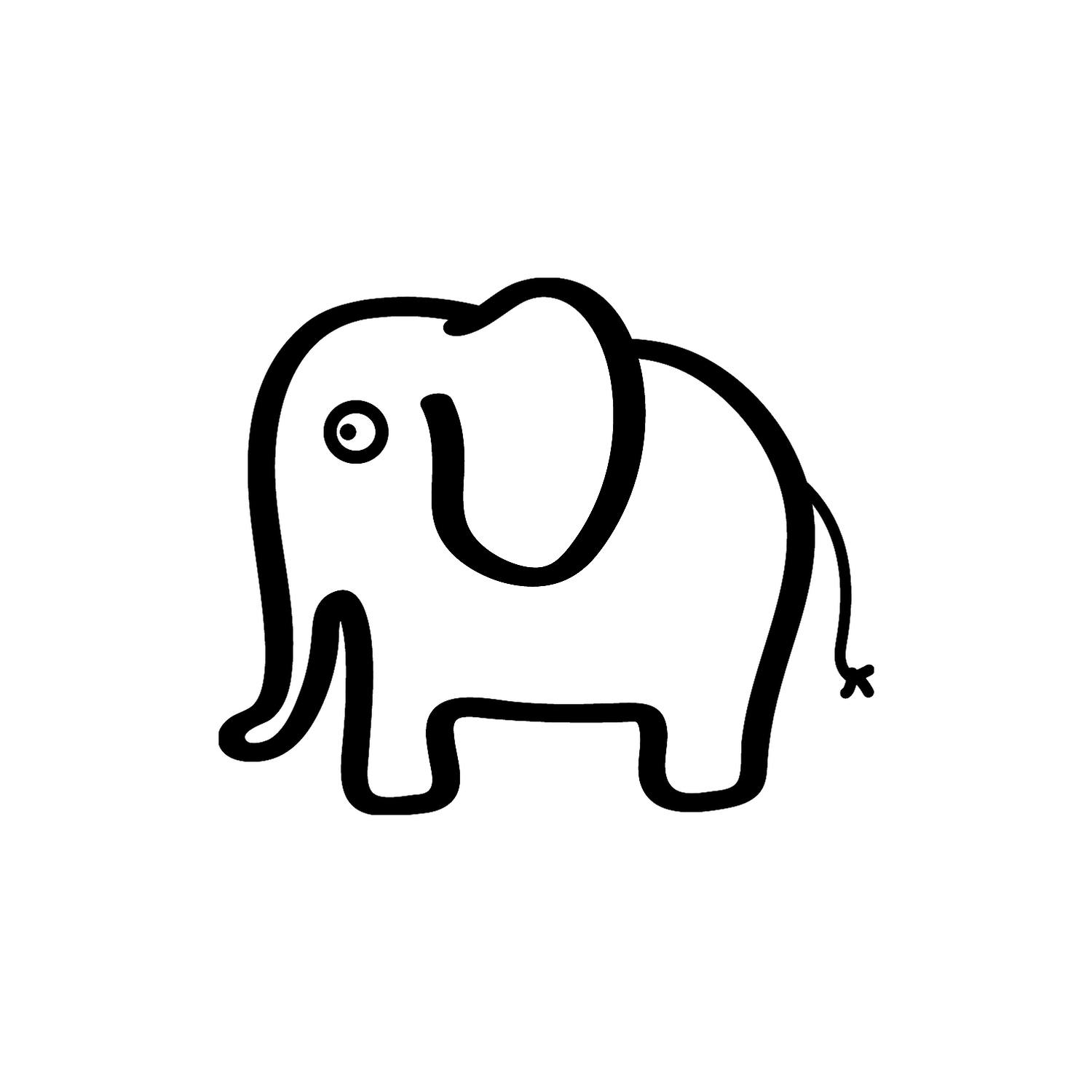 Abdruck Stempel Elefant, 12 mm