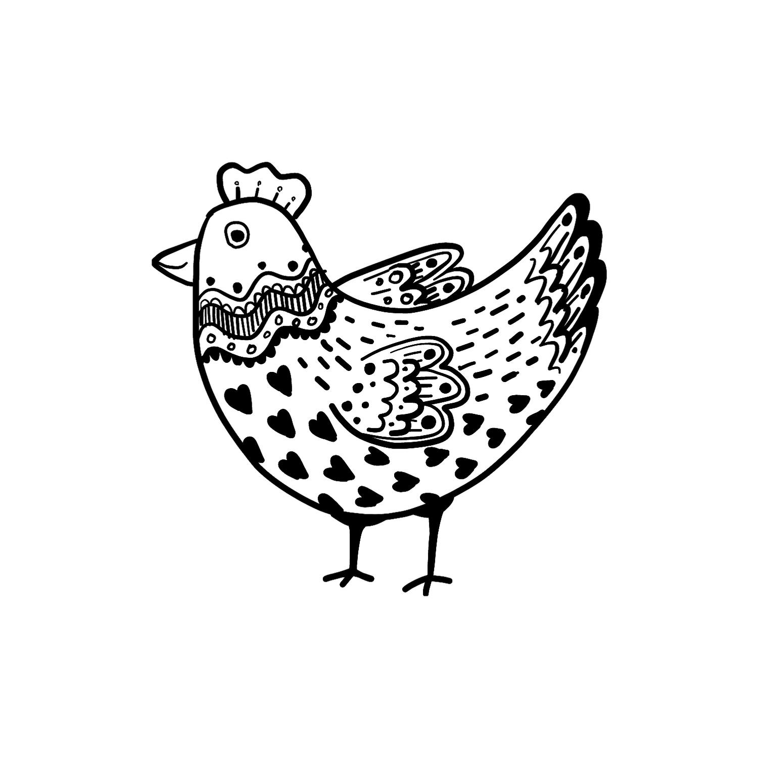 Abdruck Stempel Huhn 2, 12 mm