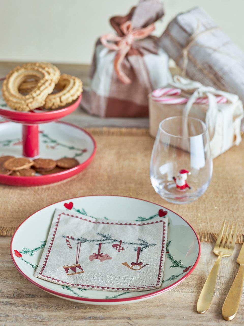Bloomingville Servietten "Yule", skandinavische Weihnachtsmotive