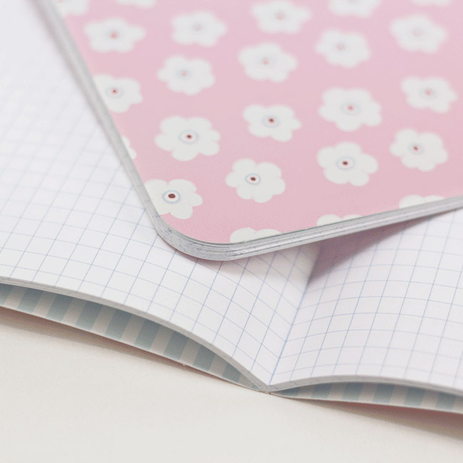 krima&isa Notizheft A5 Blümchen rosa