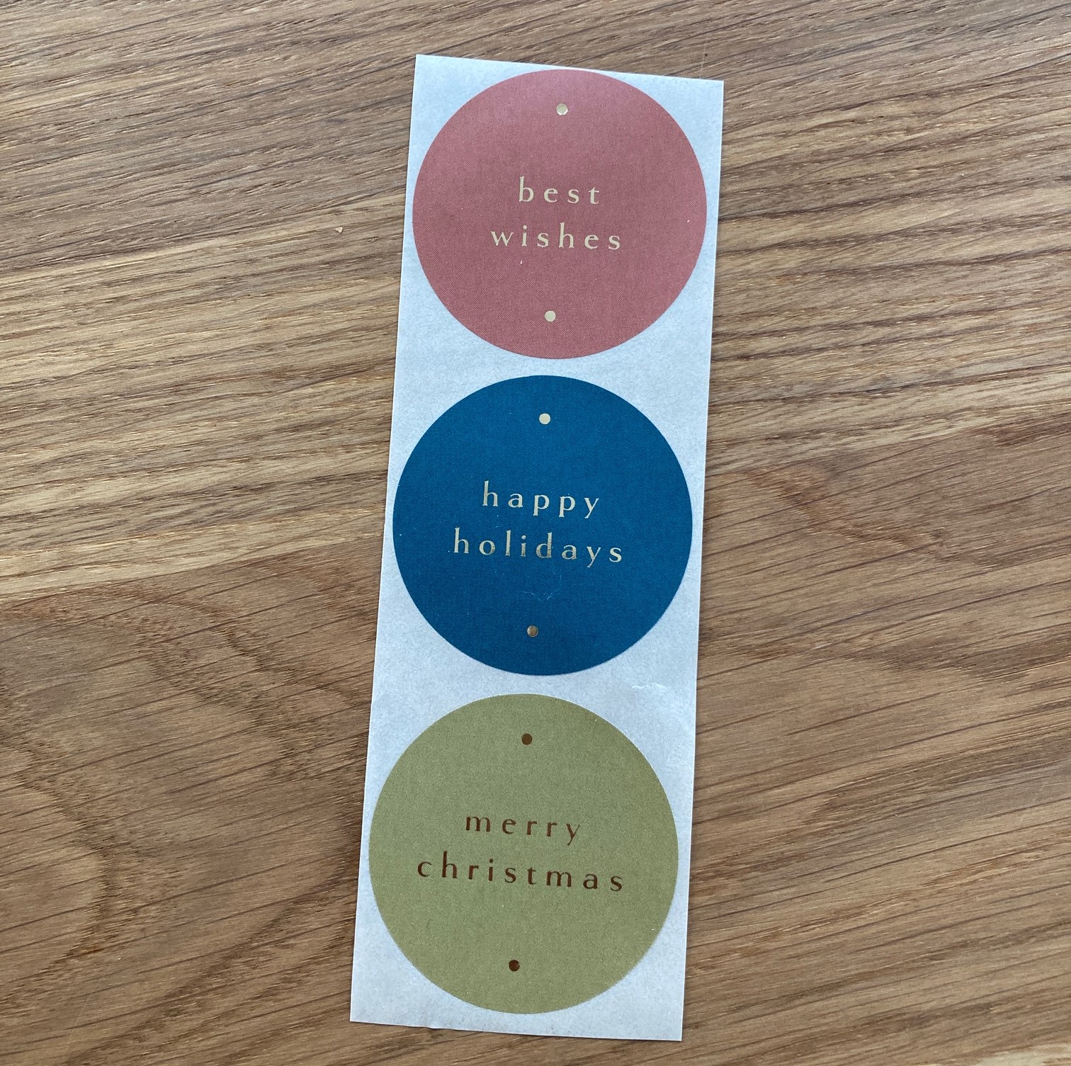 Aufkleber/Sticker "happy holiday - merry christmas - best wishes", 3er Set
