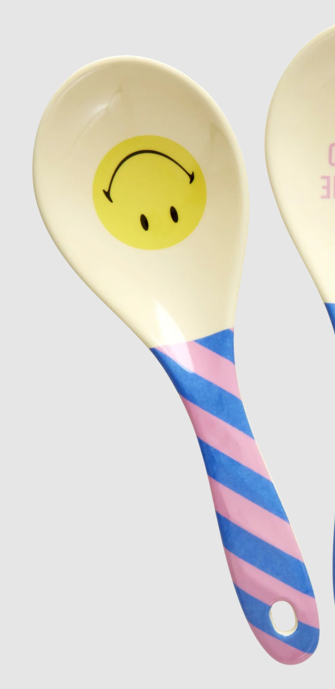 Salat-/Servierlöffel "Smiley" rosa/blau