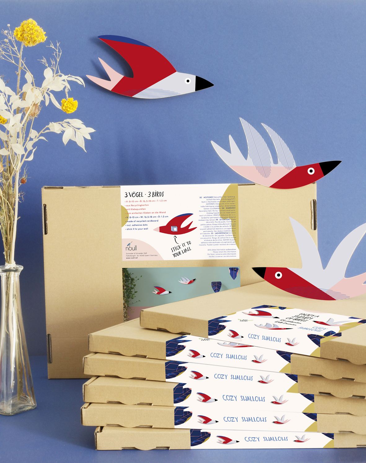 Wanddekoration "Enjoy A Swarm Of Birds" Cozy Swallows, 3 Vögel