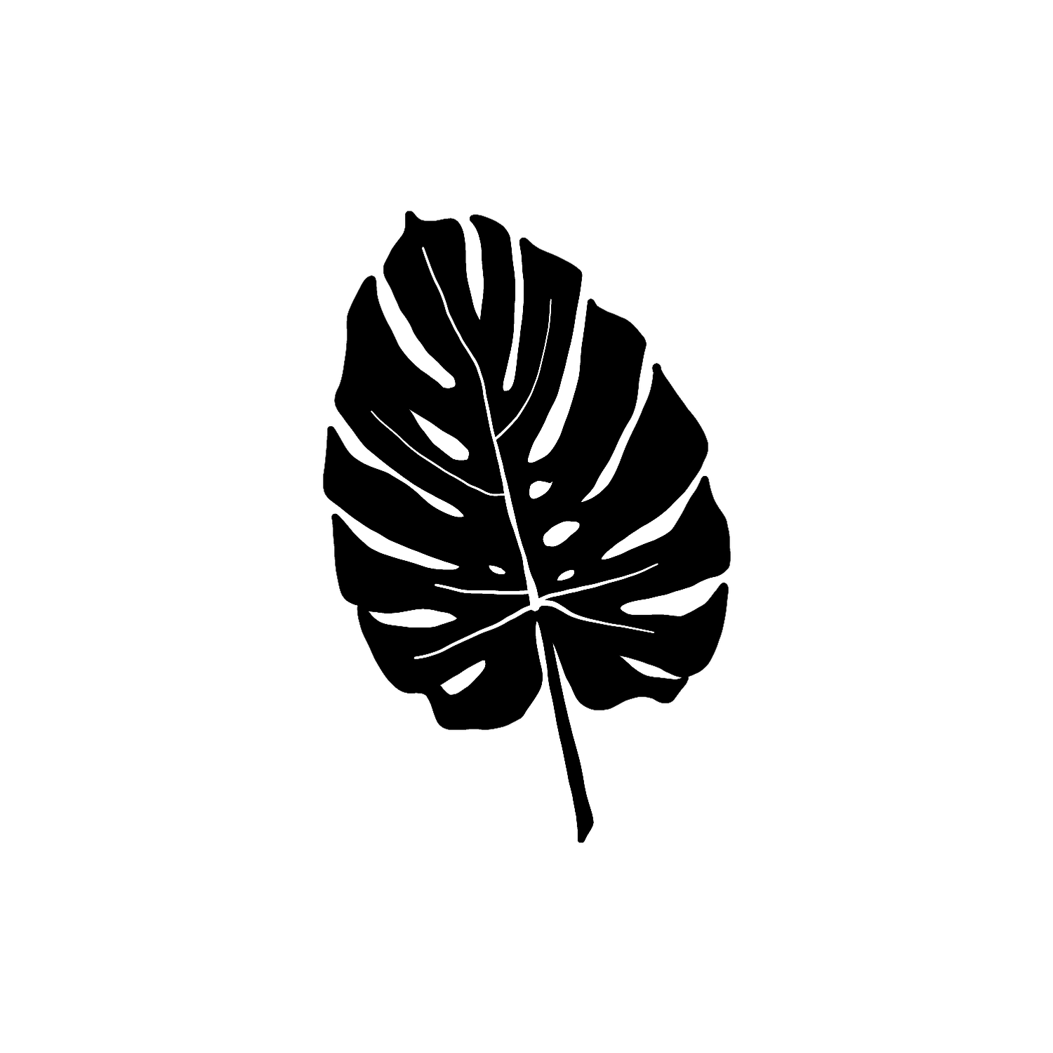 Abdruck Stempel Monstera-Blatt_2, 35 mm