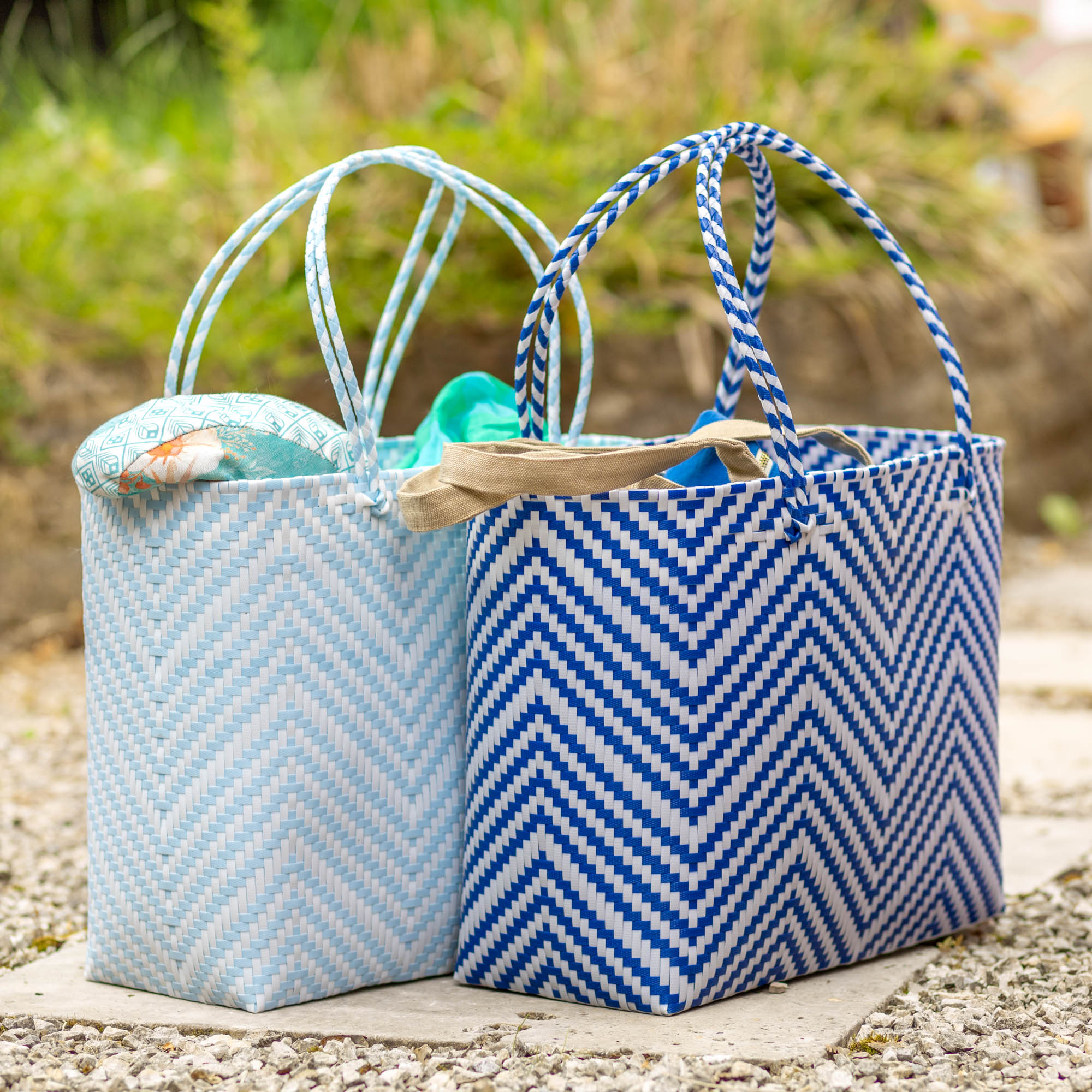 Overbeck and Friends Shopper XL, Wave hellblau-weiss