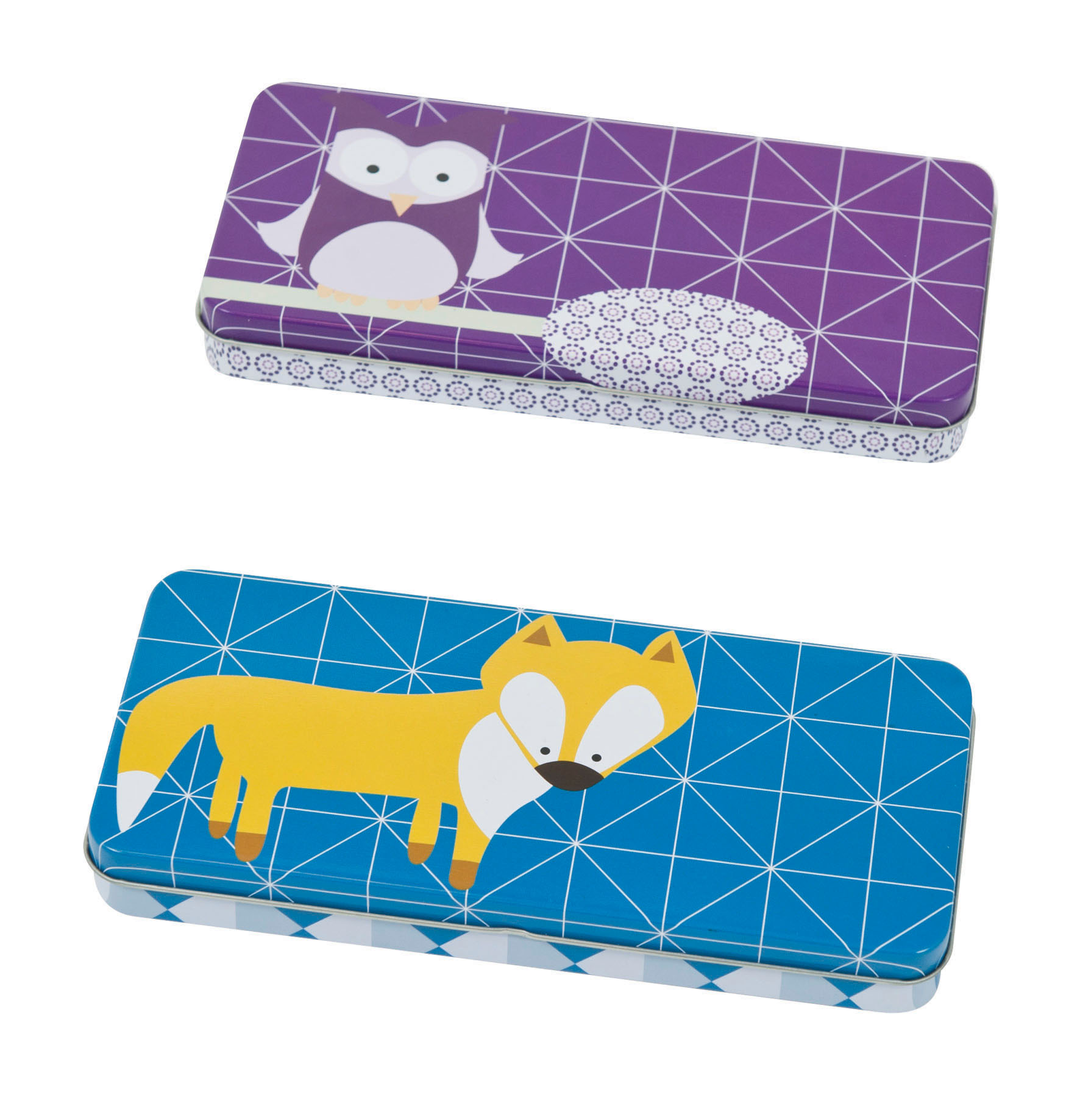 Metall Mäppchen Fuchs blau