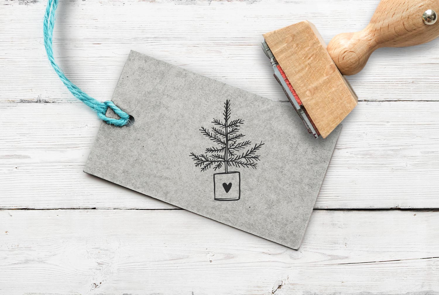 Stempel Tannenbaum im Topf, 35 mm