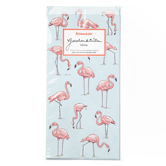 krima&isa 6 kleine Geschenktüten Flamingos