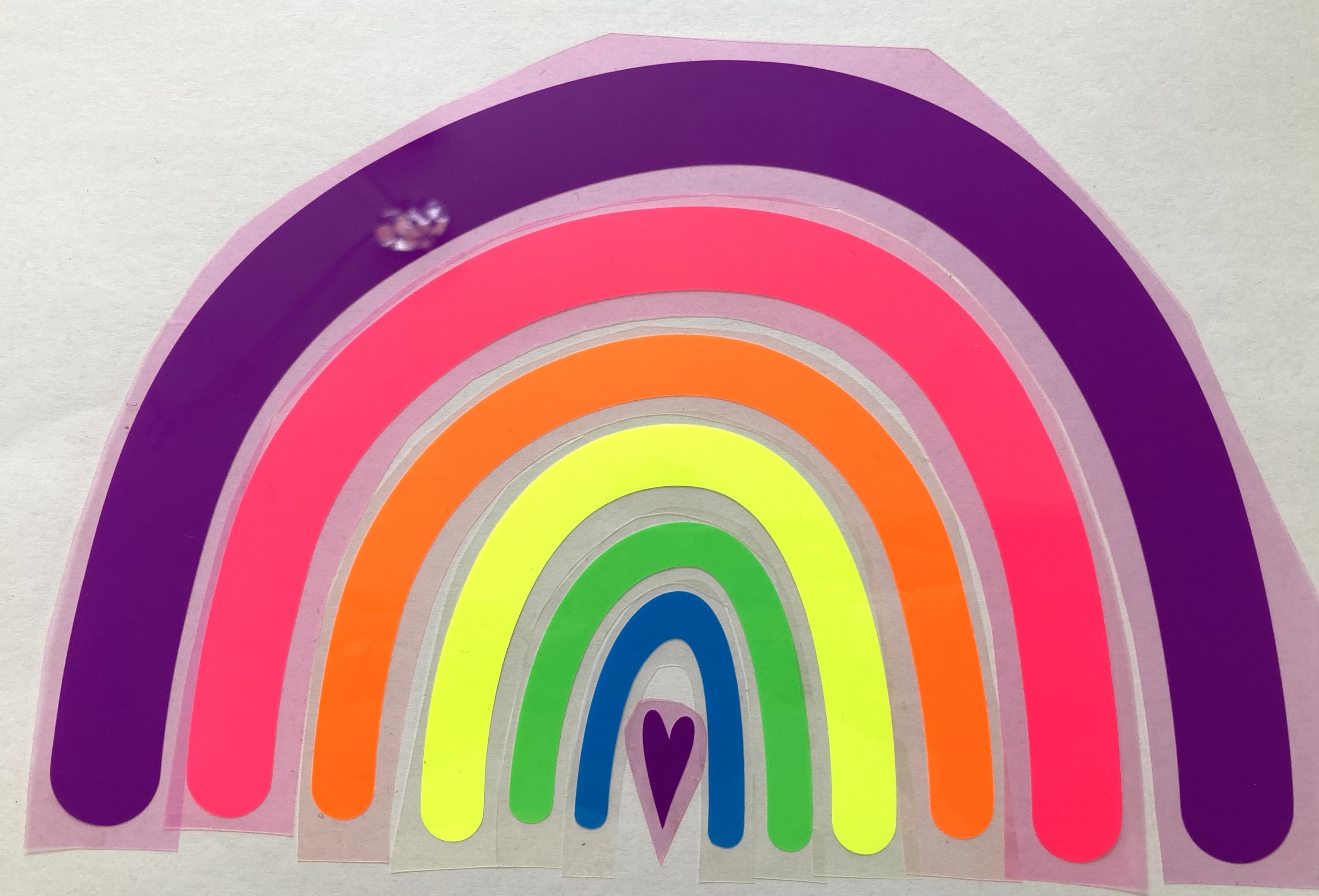 Regenbogen (geplottet zum Aufbügeln) in Neonfarben, lila