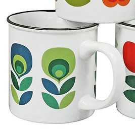 Tasse "Lola" Blumen blau/grün