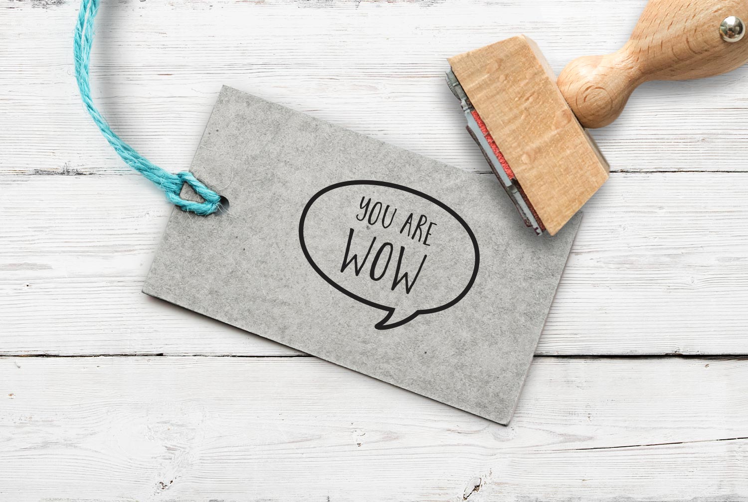 Stempel Sprechblase "you are WOW", 35 mm
