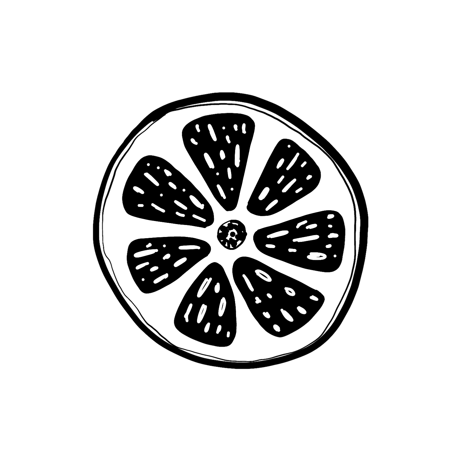Abdruck Stempel Zitrusfrucht, 35 mm